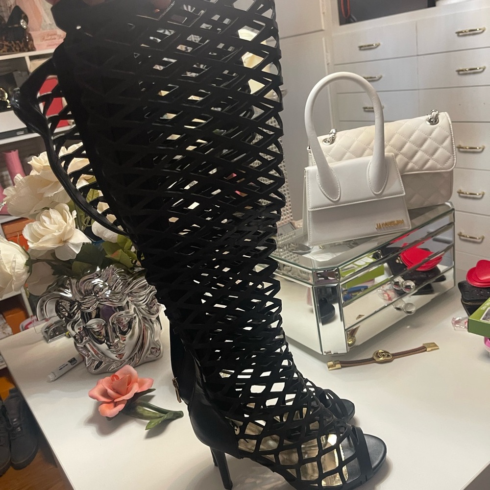 LFL by Lust for Life Black Caged Heels